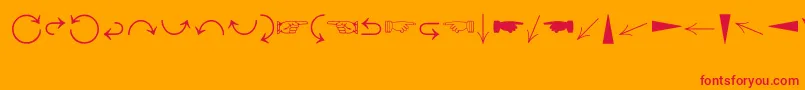 DirectionsMt Font – Red Fonts on Orange Background