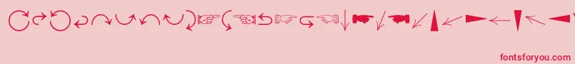 フォントDirectionsMt – ピンクの背景に赤い文字