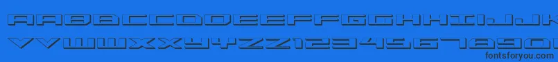 フォントTrireme ffy – 黒い文字の青い背景