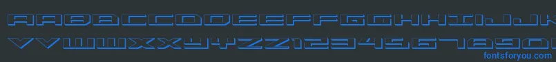 Trireme ffy Font – Blue Fonts on Black Background