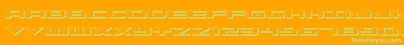 Trireme ffy Font – Green Fonts on Orange Background