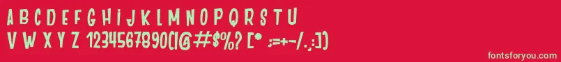 DancingJungle Font – Green Fonts on Red Background