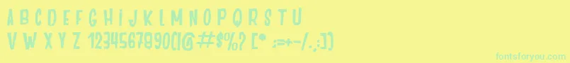 Fonte DancingJungle – fontes verdes em um fundo amarelo