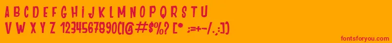 DancingJungle Font – Red Fonts on Orange Background