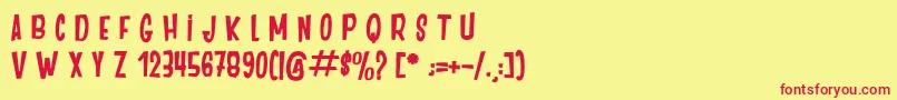 DancingJungle Font – Red Fonts on Yellow Background