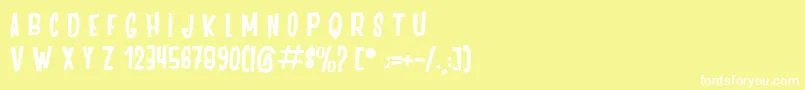 Шрифт DancingJungle – белые шрифты на жёлтом фоне