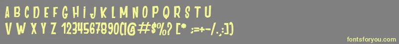DancingJungleフォントについての詳細 フォントDancingJungle – 黄色のフォント、灰色の背景