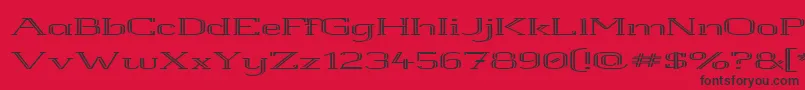White Line Rolled Font – Black Fonts on Red Background