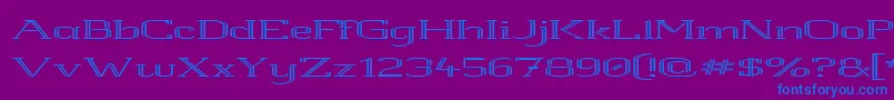 Czcionka White Line Rolled – niebieskie czcionki na fioletowym tle