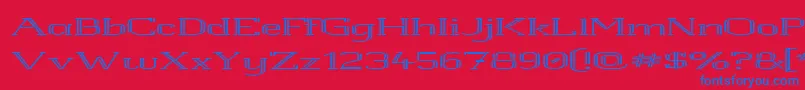 White Line Rolled Font – Blue Fonts on Red Background