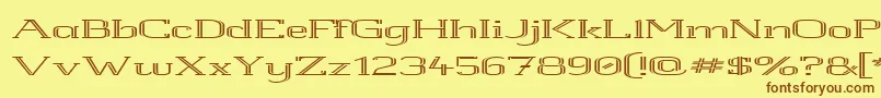 White Line Rolled Font – Brown Fonts on Yellow Background