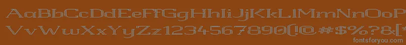 フォントWhite Line Rolled – 茶色の背景に灰色の文字