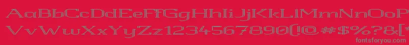 White Line Rolled Font – Gray Fonts on Red Background