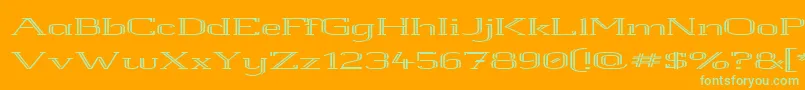 フォントWhite Line Rolled – オレンジの背景に緑のフォント