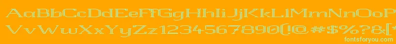 White Line Rolled Font – Green Fonts on Orange Background