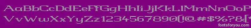 White Line Rolled Font – Green Fonts on Purple Background