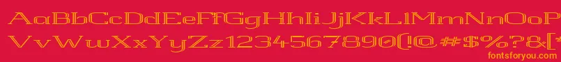 White Line Rolled Font – Orange Fonts on Red Background