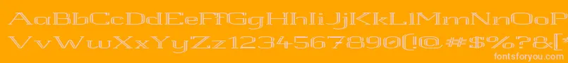 White Line Rolled Font – Pink Fonts on Orange Background