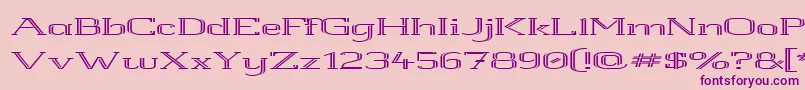 White Line Rolled Font – Purple Fonts on Pink Background