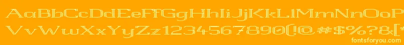 フォントWhite Line Rolled – オレンジの背景に黄色の文字
