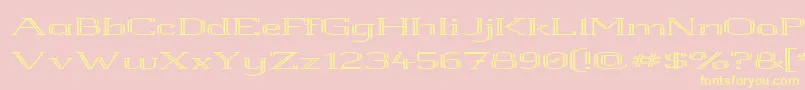 White Line Rolled Font – Yellow Fonts on Pink Background