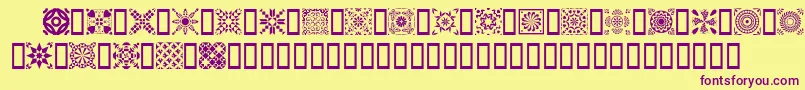 QuiltersDelight Font – Purple Fonts on Yellow Background