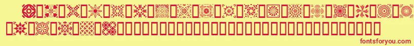 QuiltersDelight Font – Red Fonts on Yellow Background