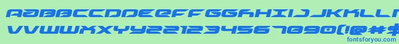 フォントDriveboldital – 青い文字は緑の背景です。