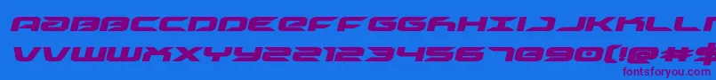 Driveboldital Font – Purple Fonts on Blue Background