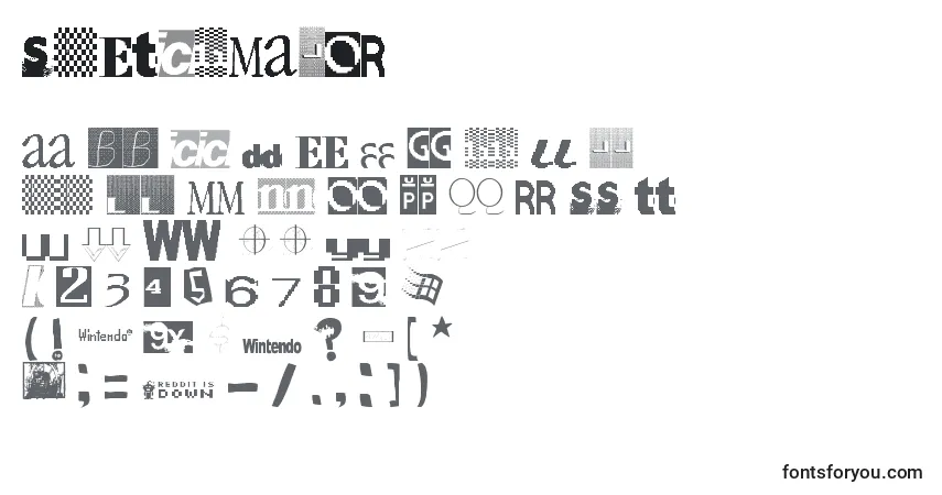 Sketchmajor-fontti – aakkoset, numerot, erikoismerkit