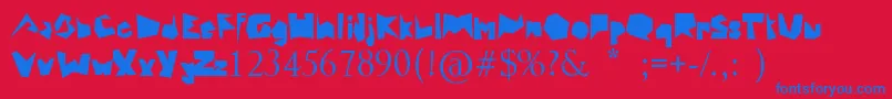 Freemaz Font – Blue Fonts on Red Background