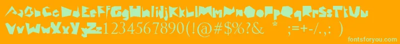 Freemaz Font – Green Fonts on Orange Background