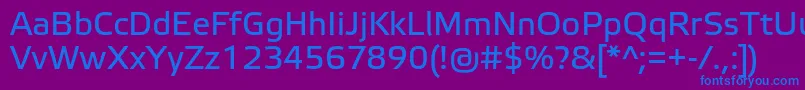 フォントElektraTextPro – 紫色の背景に青い文字