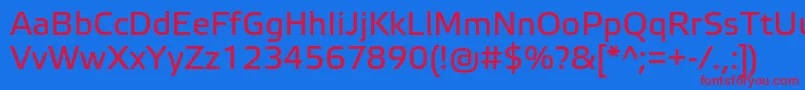 フォントElektraTextPro – 赤い文字の青い背景