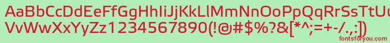 フォントElektraTextPro – 赤い文字の緑の背景