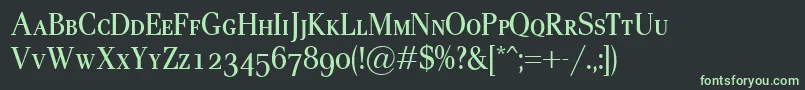 フォントPaxCondSc – 黒い背景に緑の文字