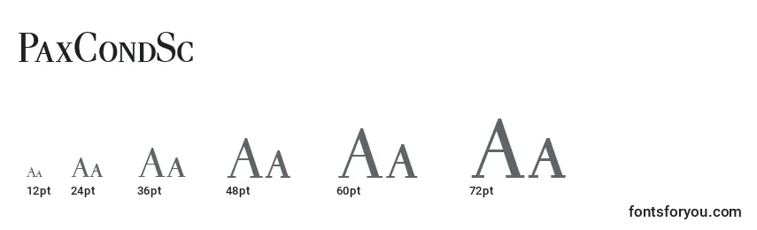 PaxCondSc Font Sizes