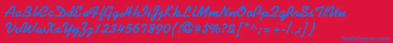 KaufmannBoldDb Font – Blue Fonts on Red Background