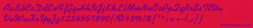 KaufmannBoldDb Font – Purple Fonts on Red Background