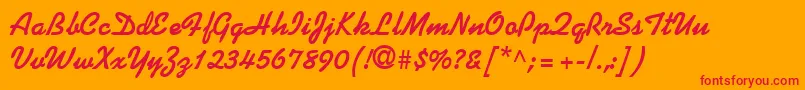 KaufmannBoldDb Font – Red Fonts on Orange Background
