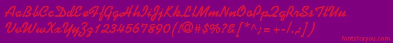 KaufmannBoldDb Font – Red Fonts on Purple Background