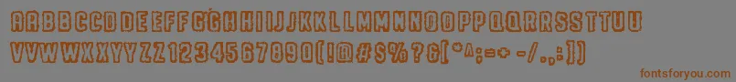 Więcej informacji o czcionce MeAndYourMother Czcionka MeAndYourMother – brązowe czcionki na szarym tle