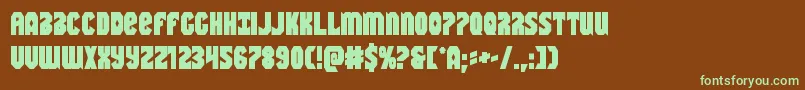 Warnationbold Font – Green Fonts on Brown Background