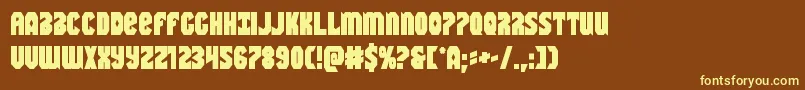 Warnationbold-fontti – keltaiset fontit ruskealla taustalla