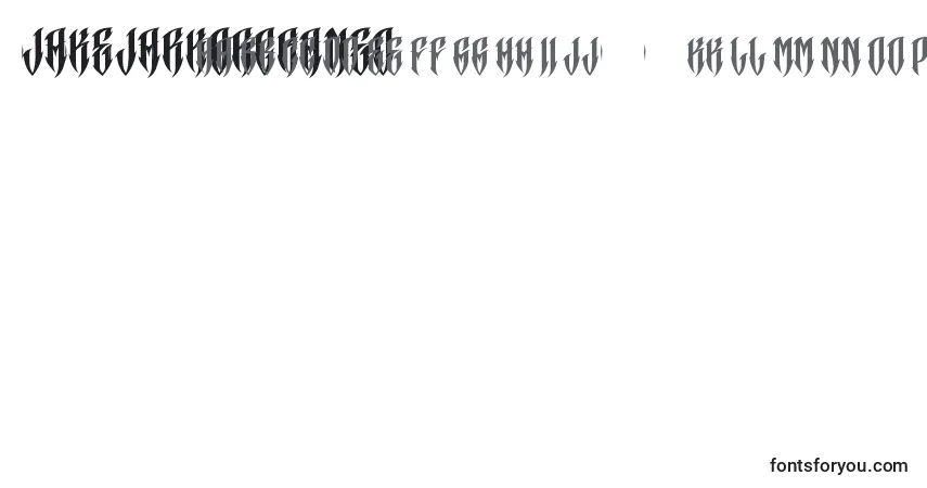 JakejarkorCraneo-fontti – aakkoset, numerot, erikoismerkit