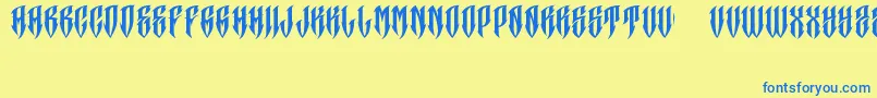 JakejarkorCraneo Font – Blue Fonts on Yellow Background