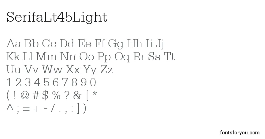Schriftart SerifaLt45Light – Alphabet, Zahlen, spezielle Symbole