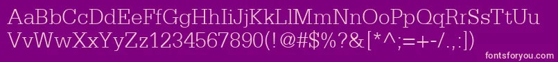 SerifaLt45Light Font – Pink Fonts on Purple Background