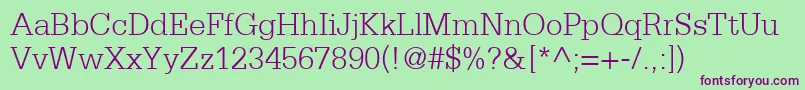 SerifaLt45Light Font – Purple Fonts on Green Background