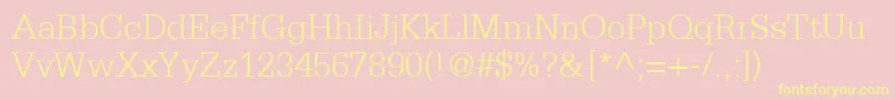 SerifaLt45Light Font – Yellow Fonts on Pink Background